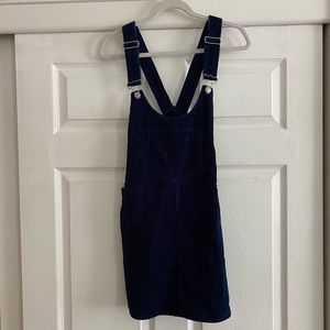 Zara Blue Corduroy Overall Dress